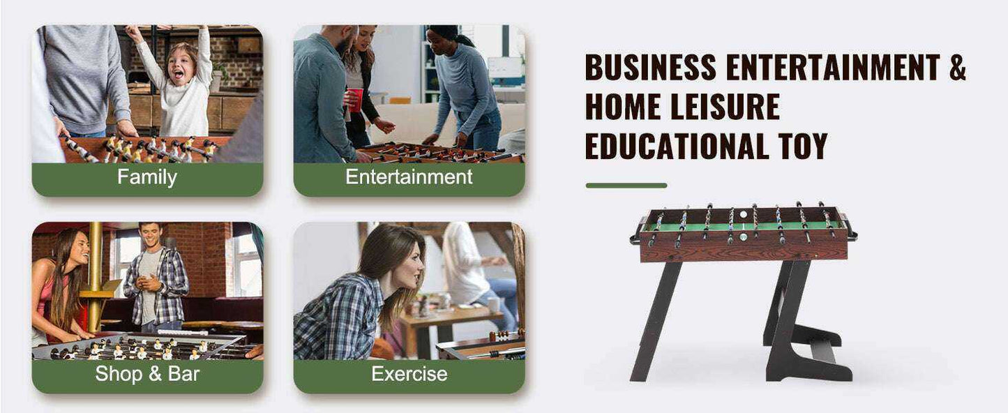 42in Folding Foosball Table - Compact Fun for All Ages