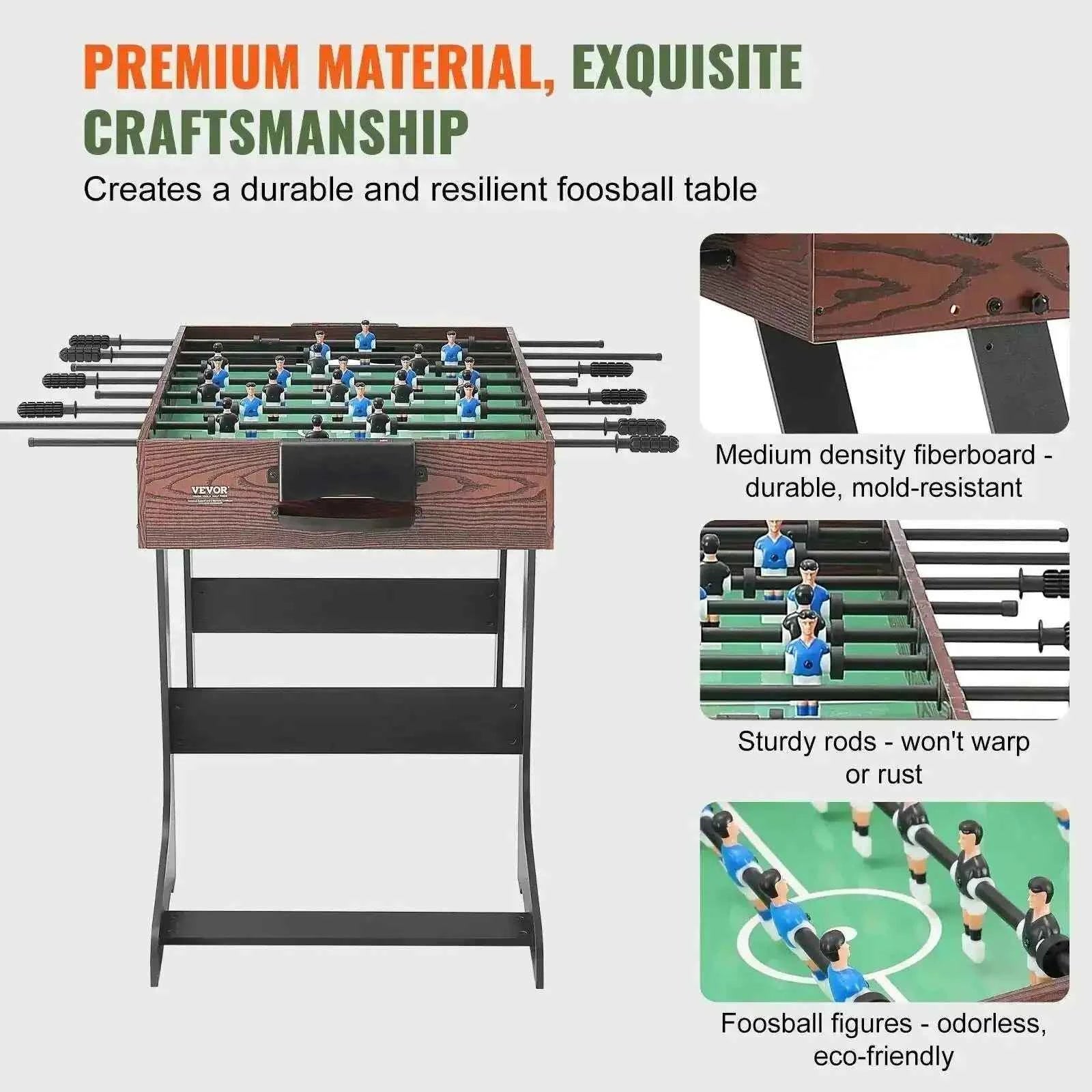 42in Folding Foosball Table - Compact Fun for All Ages