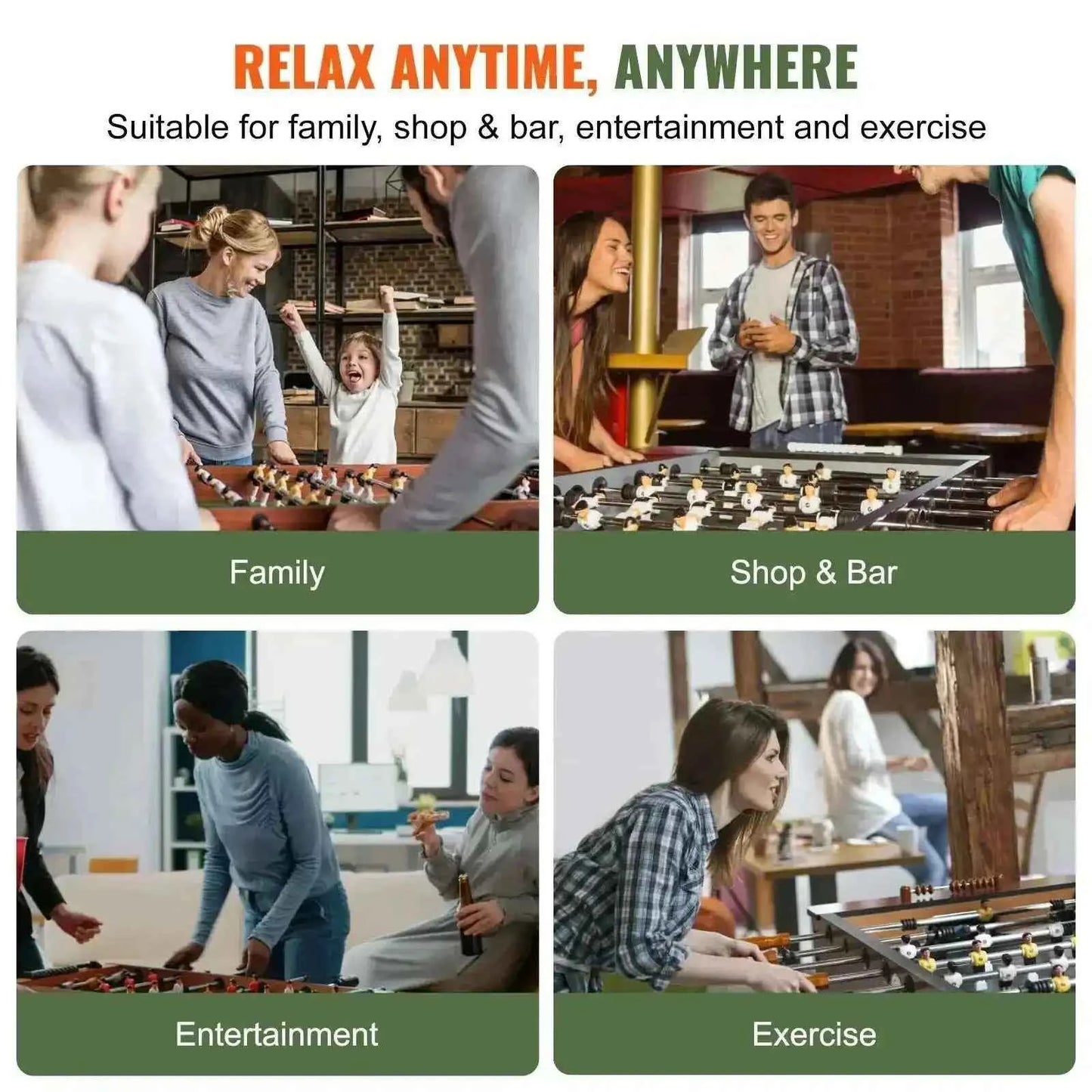 42in Folding Foosball Table - Compact Fun for All Ages