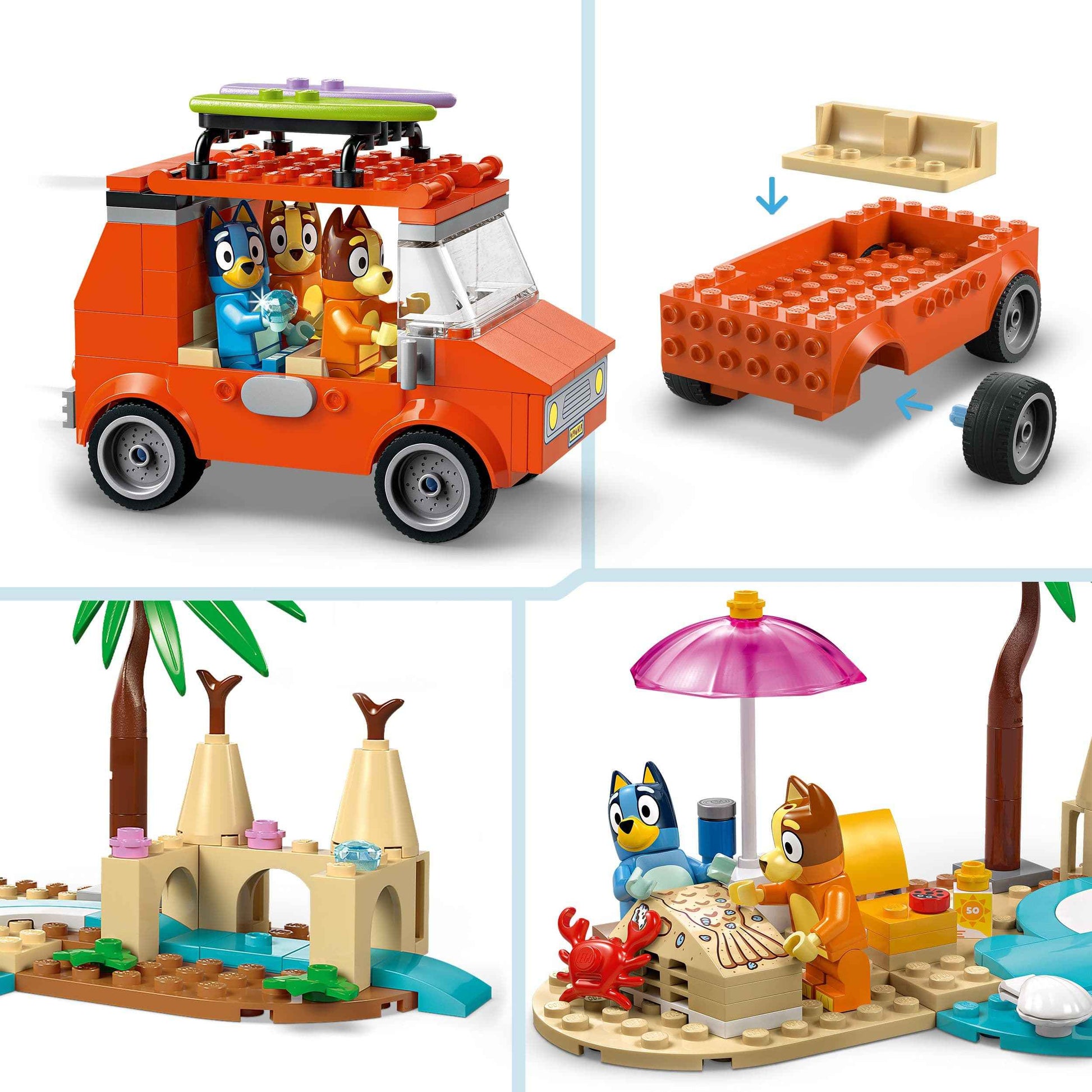 Lego Bluey's Beach & Family Car Trip Set for Fun-Filled Adventures Toys & Games > Toys > Construction Toys > Interlocking Blocks > LEGO > Other LEGO Sets