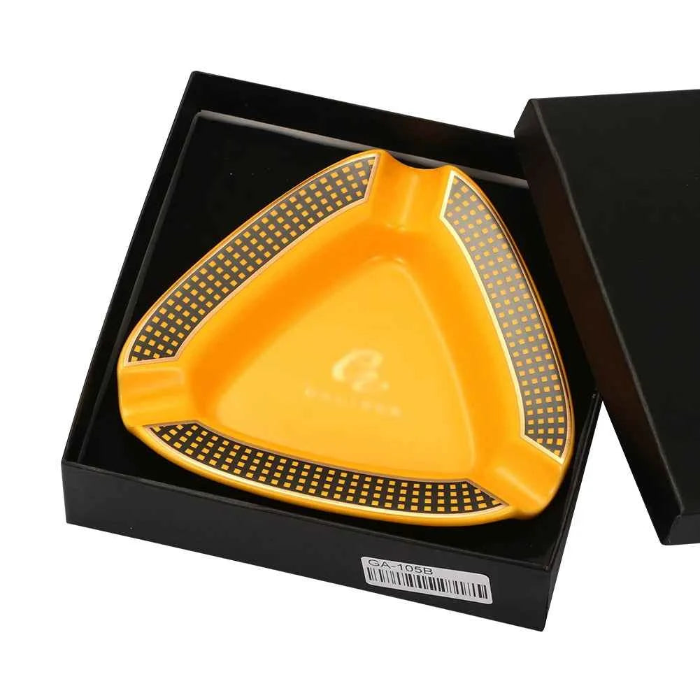 Galiner Ceramic Cigar Ashtray - Portable 3 Holder Design