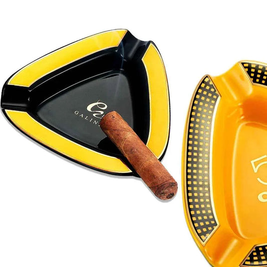 Galiner Ceramic Cigar Ashtray - Portable 3 Holder Design