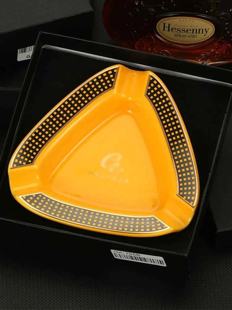 Galiner Ceramic Cigar Ashtray - Portable 3 Holder Design