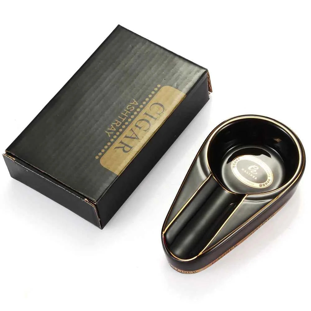Galiner Ceramic Cigar Ashtray - Portable 3 Holder Design Other
