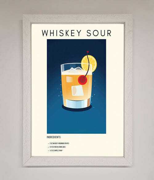 Whiskey Sour Framed Poster - The Perfect Wall Art for Whiskey Lovers White Home Decor