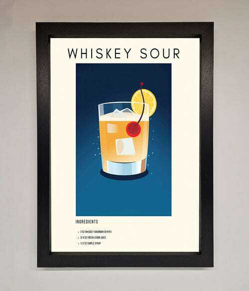 Whiskey Sour Framed Poster - The Perfect Wall Art for Whiskey Lovers Black Home Decor