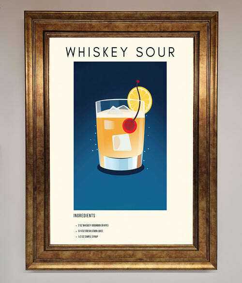 Whiskey Sour Framed Poster - The Perfect Wall Art for Whiskey Lovers Bronze Home Decor
