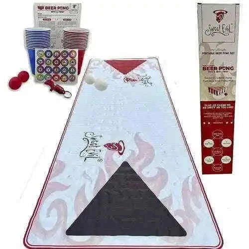 Beer Pong Table Mat Drinking Game - Strip Beer Pong Home & Garden
