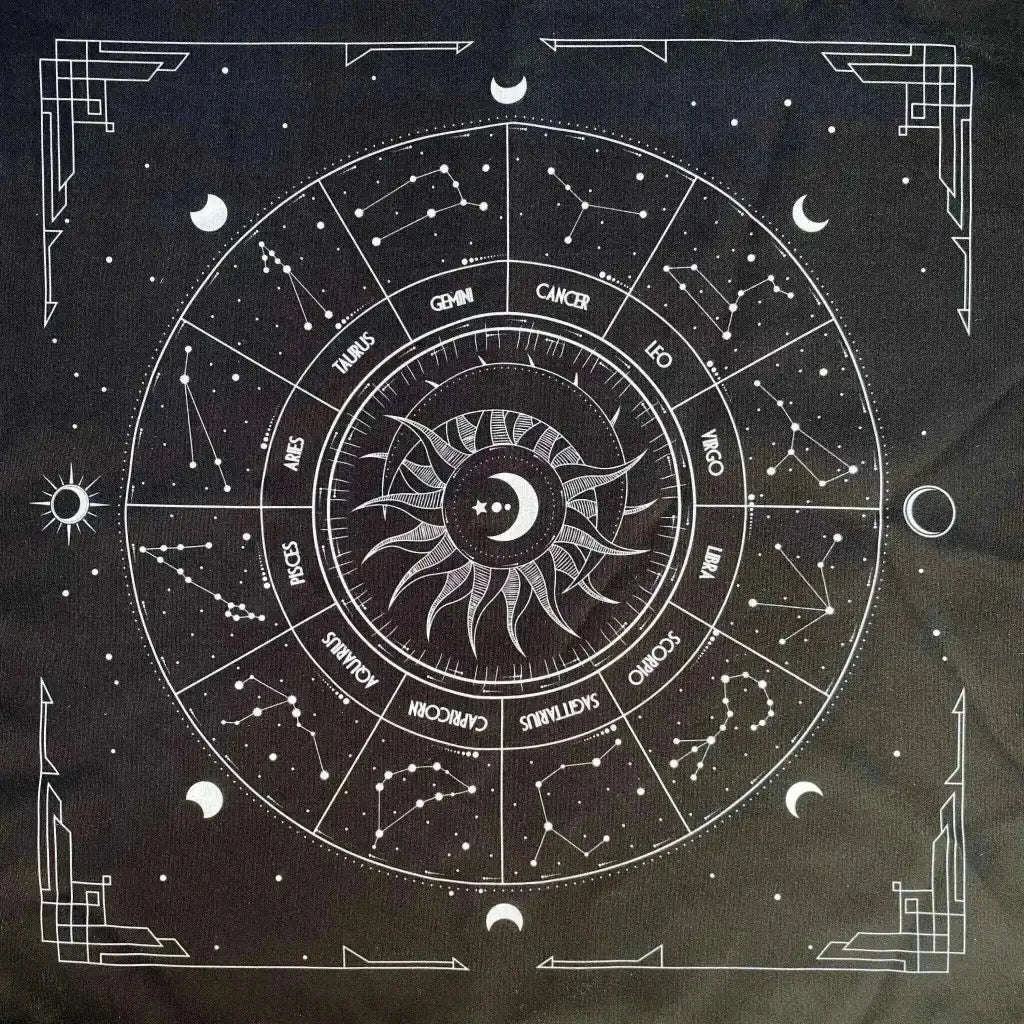 Black Tarot Spread Cloth - Premium Black Tarot Cloth for Spreads Adults