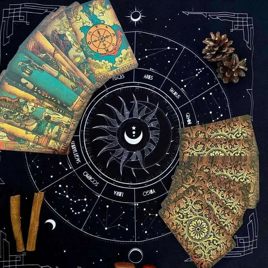 Black Tarot Spread Cloth - Premium Black Tarot Cloth for Spreads Adults