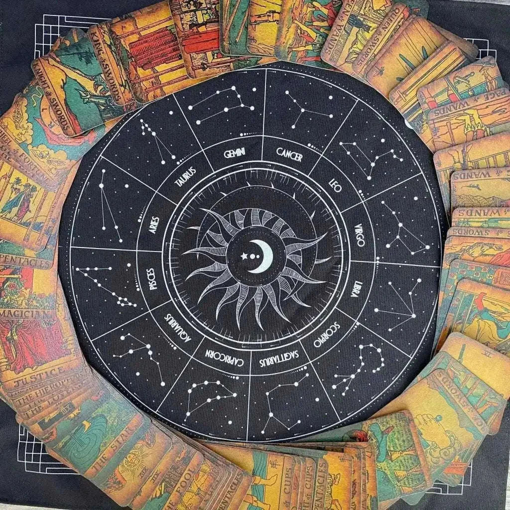 Black Tarot Spread Cloth - Premium Black Tarot Cloth for Spreads Adults