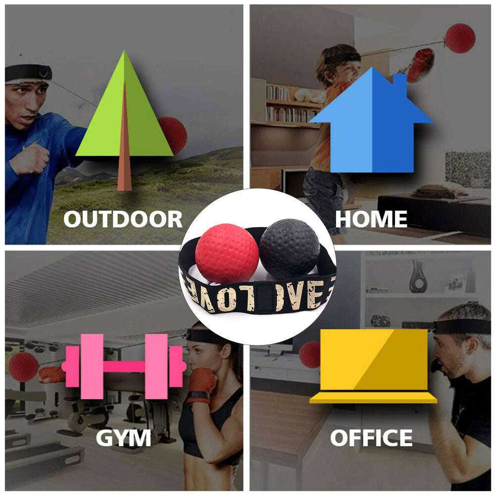 Boxing Reflex Ball Speed Ball with Headband Sports & Outdoors