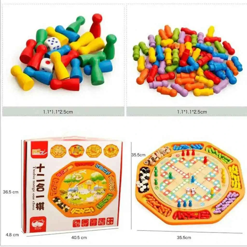 Chinese Checkers Flying Chess for Kids - Cute Pet Cognitive Ability Game