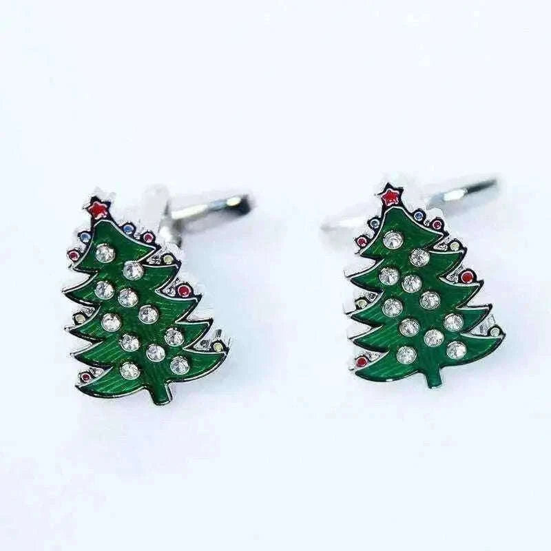 Christmas Tree Cufflinks - Elegant Festive Accessories for Holiday Celebrations Cufflinks