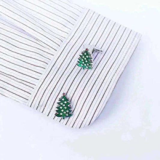 Christmas Tree Cufflinks - Elegant Festive Accessories for Holiday Celebrations Cufflinks