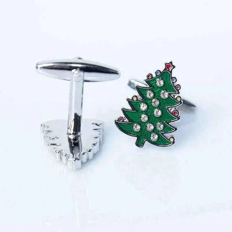 Christmas Tree Cufflinks - Elegant Festive Accessories for Holiday Celebrations Cufflinks