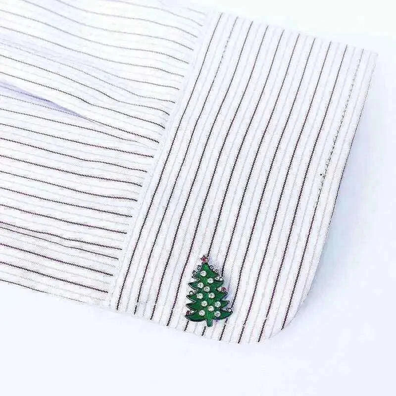 Christmas Tree Cufflinks - Elegant Festive Accessories for Holiday Celebrations Cufflinks
