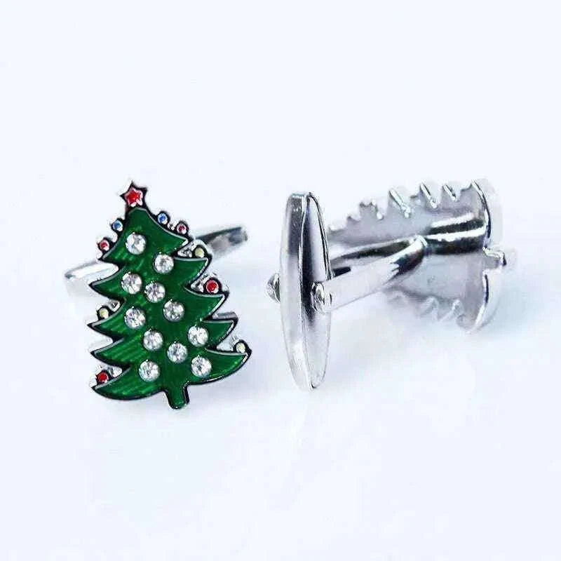 Christmas Tree Cufflinks - Elegant Festive Accessories for Holiday Celebrations Cufflinks