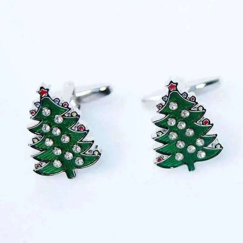 Christmas Tree Cufflinks - Elegant Festive Accessories for Holiday Celebrations Cufflinks