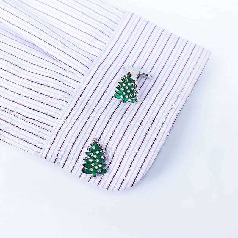 Christmas Tree Cufflinks - Elegant Festive Accessories for Holiday Celebrations Cufflinks