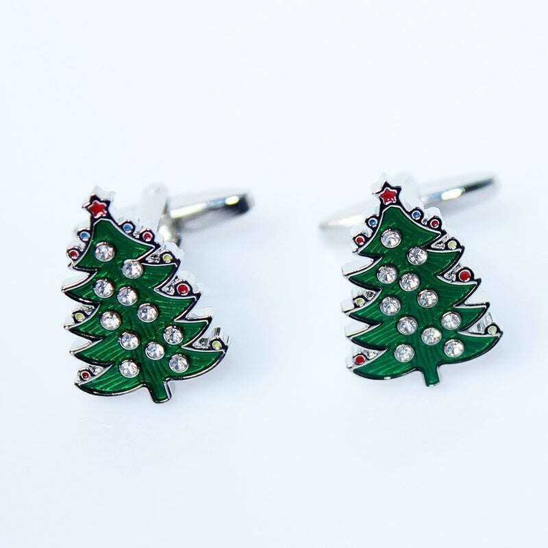 Christmas Tree Cufflinks - Elegant Festive Accessories for Holiday Celebrations Cufflinks