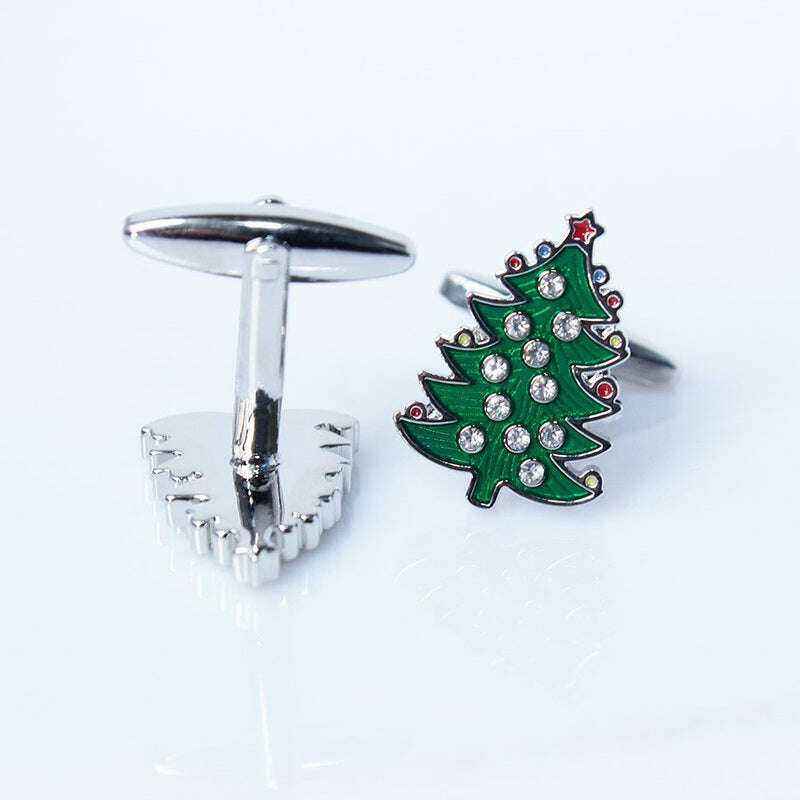 Christmas Tree Cufflinks - Elegant Festive Accessories for Holiday Celebrations Cufflinks