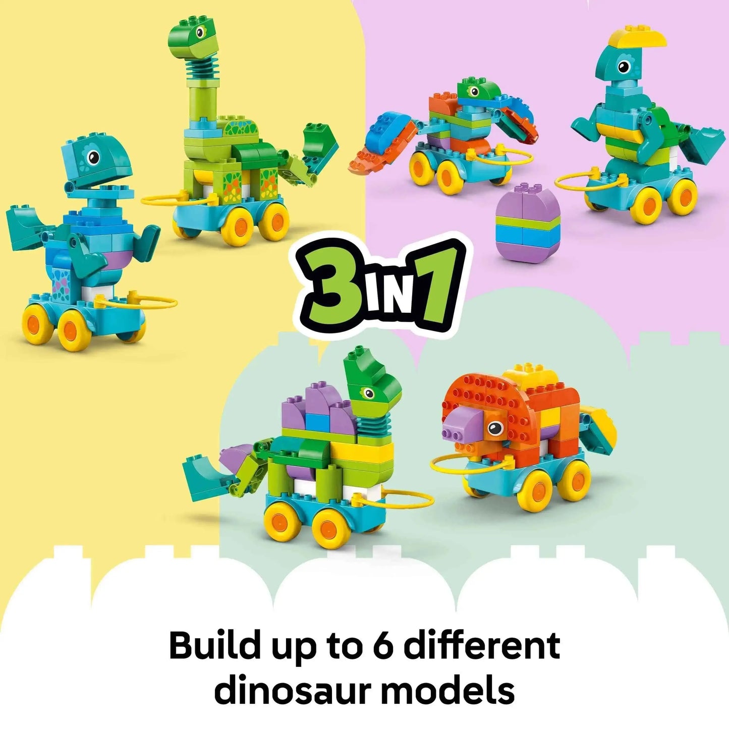 Duplo Dinosaurs on Wheels Set - 3 in 1 Building Adventure Toys & Games > Toys > Construction Toys > Interlocking Blocks > LEGO > LEGO Duplo