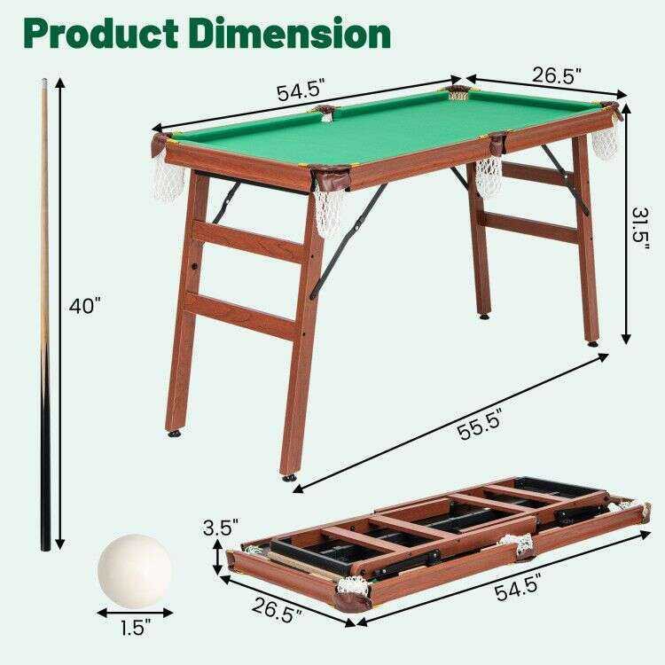 Folding Billiards Table Set with Adjustable Foot Home & Garden