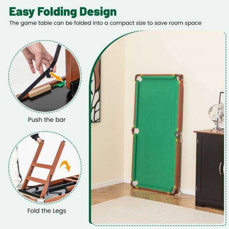 Folding Billiards Table Set with Adjustable Foot Home & Garden