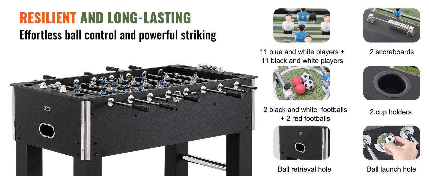 Foosball Table Game 55in Soccer Tabletop