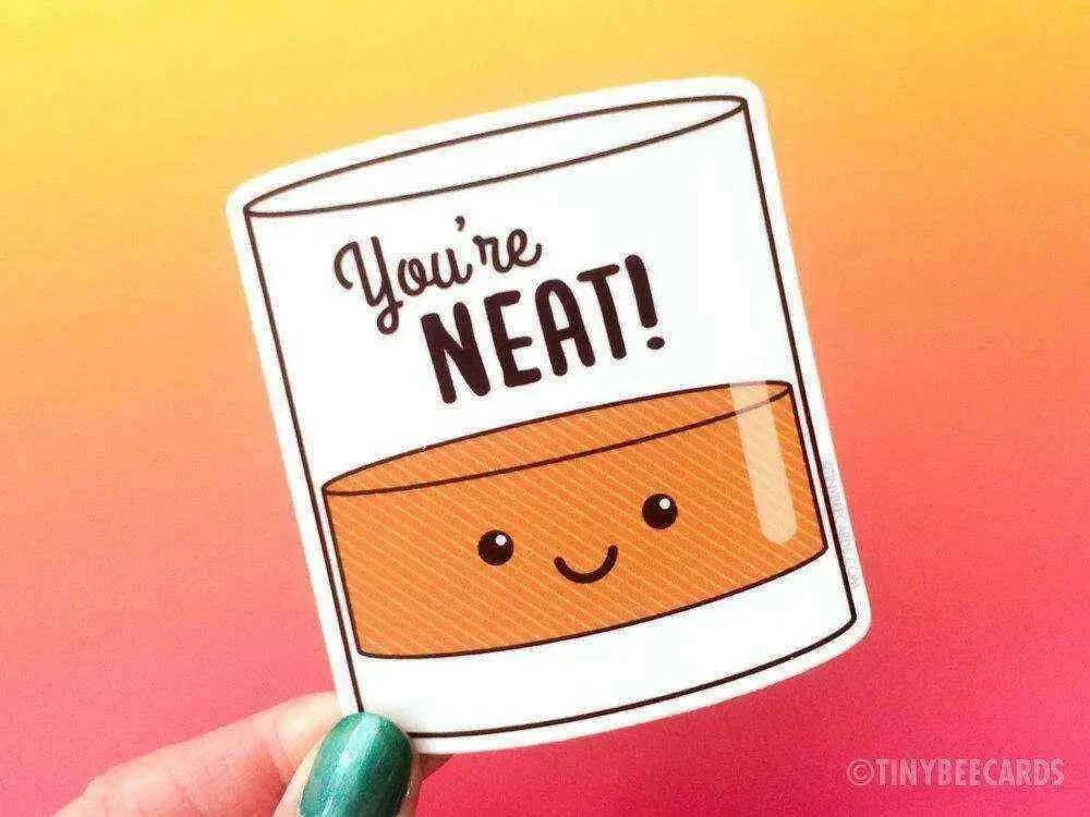 Funny Alcohol Vinyl Sticker "You're Neat!" Stationery & Crafts