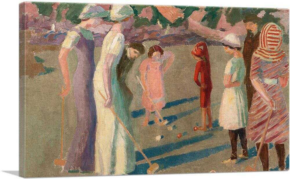 Game Of Croquet In Trestrignel Home & Garden