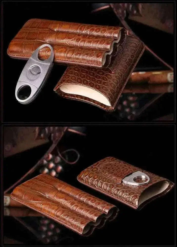 Genuine Leather Cigar Case for Secure and Stylish Storage Adults