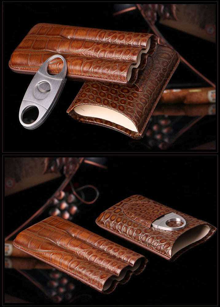 Genuine Leather Cigar Case for Secure and Stylish Storage Adults
