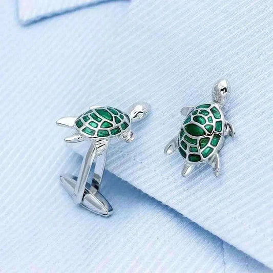 Green Turtle Cufflinks - Stylish Ocean-Inspired Accessories Cufflinks