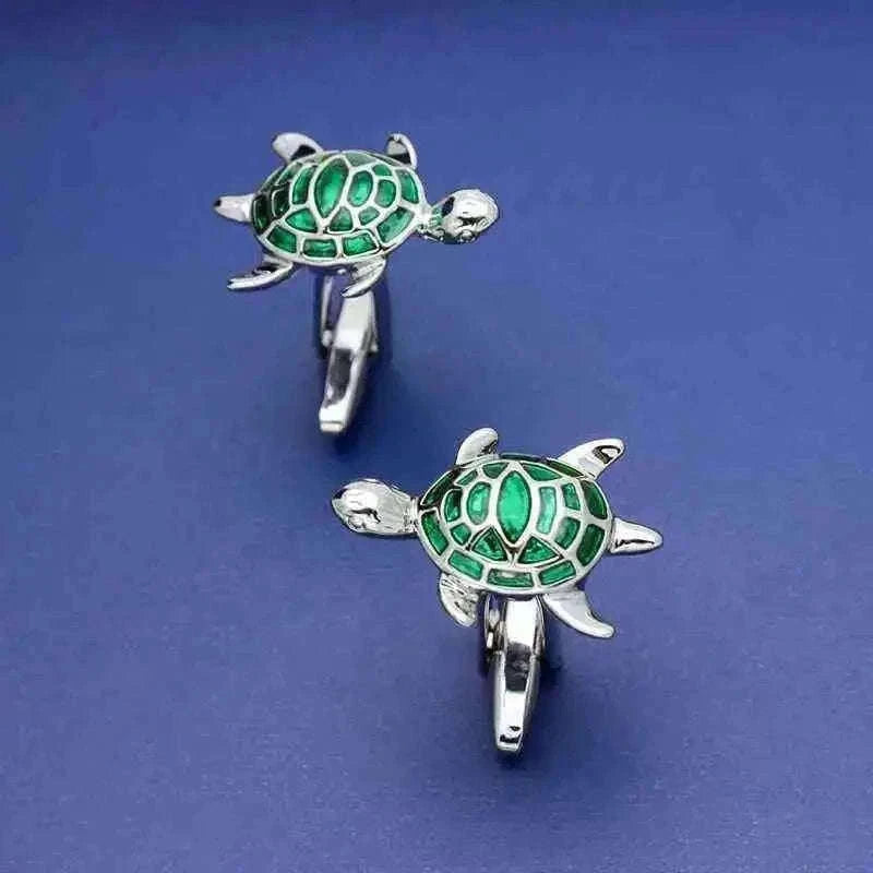 Green Turtle Cufflinks - Stylish Ocean-Inspired Accessories Cufflinks