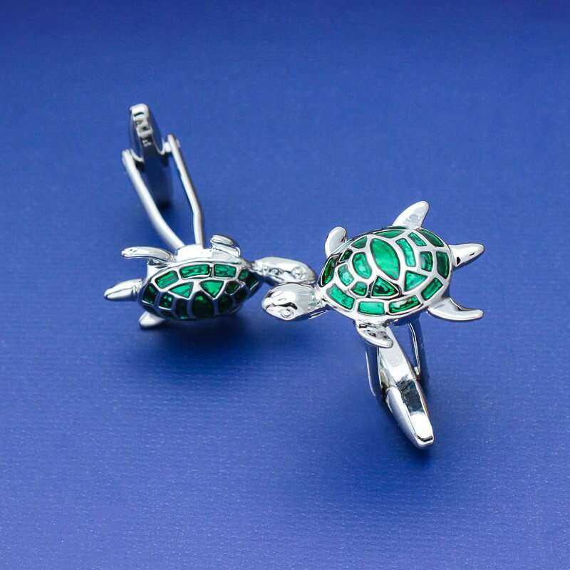 Green Turtle Cufflinks - Stylish Ocean-Inspired Accessories Cufflinks
