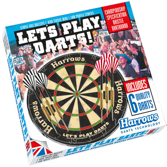 Harrows Lets Play Darts Bristle Board Game Sporting Goods