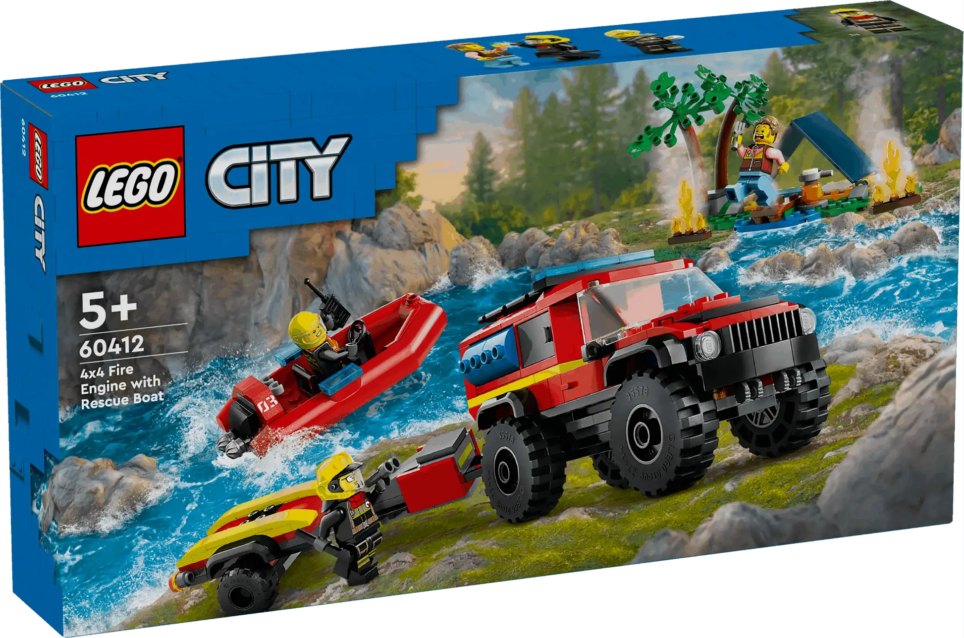Lego City 4x4 Fire Truck with Rescue Boat Toys & Games > Toys > Construction Toys > Interlocking Blocks > LEGO > LEGO City