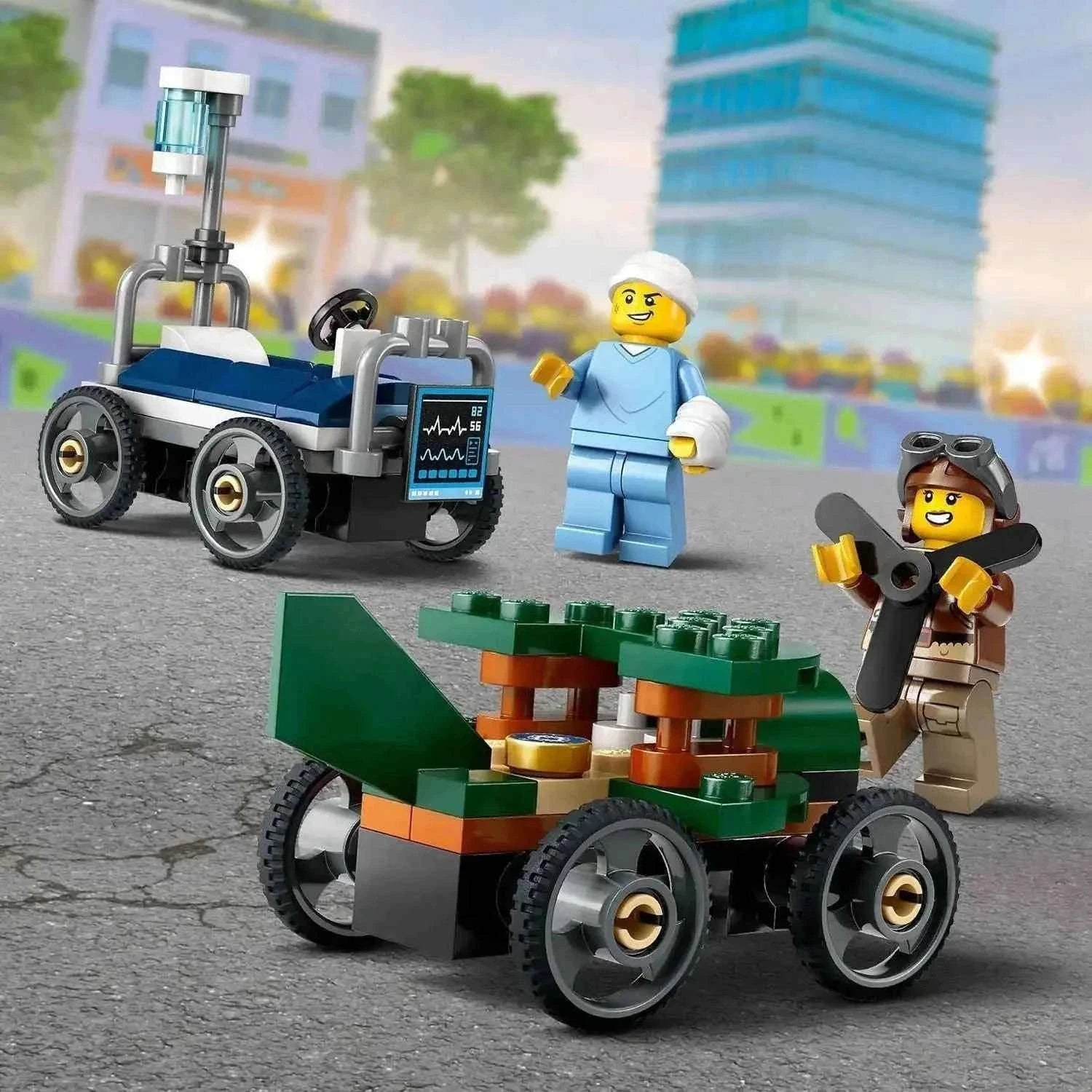 Lego City Airplane Vs. Hospital Bed Race Car Pack Toys & Games > Toys > Construction Toys > Interlocking Blocks > LEGO > LEGO City