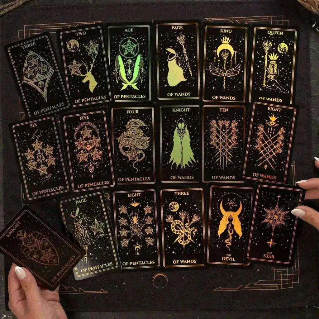 Moonlight Tarot Cards Gold Rainbow Foil Adults