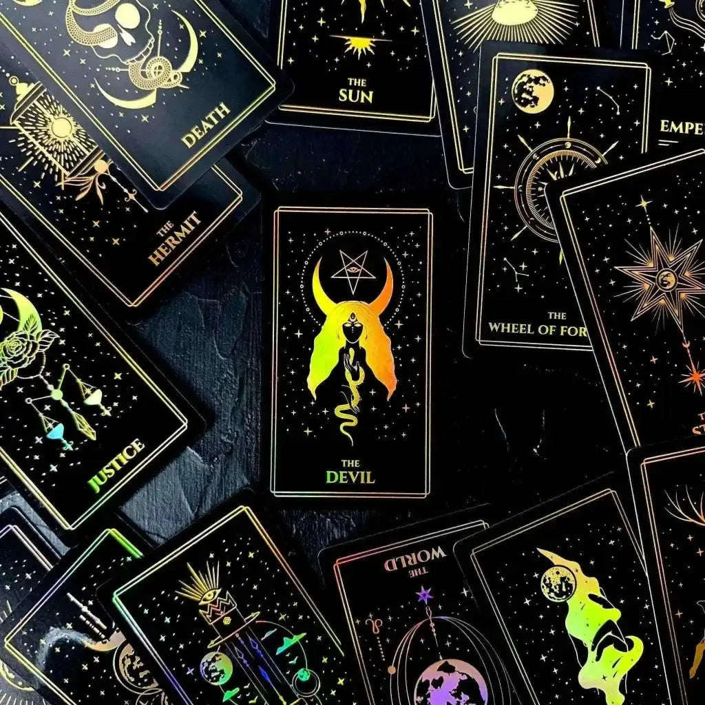 Moonlight Tarot Cards Gold Rainbow Foil Adults