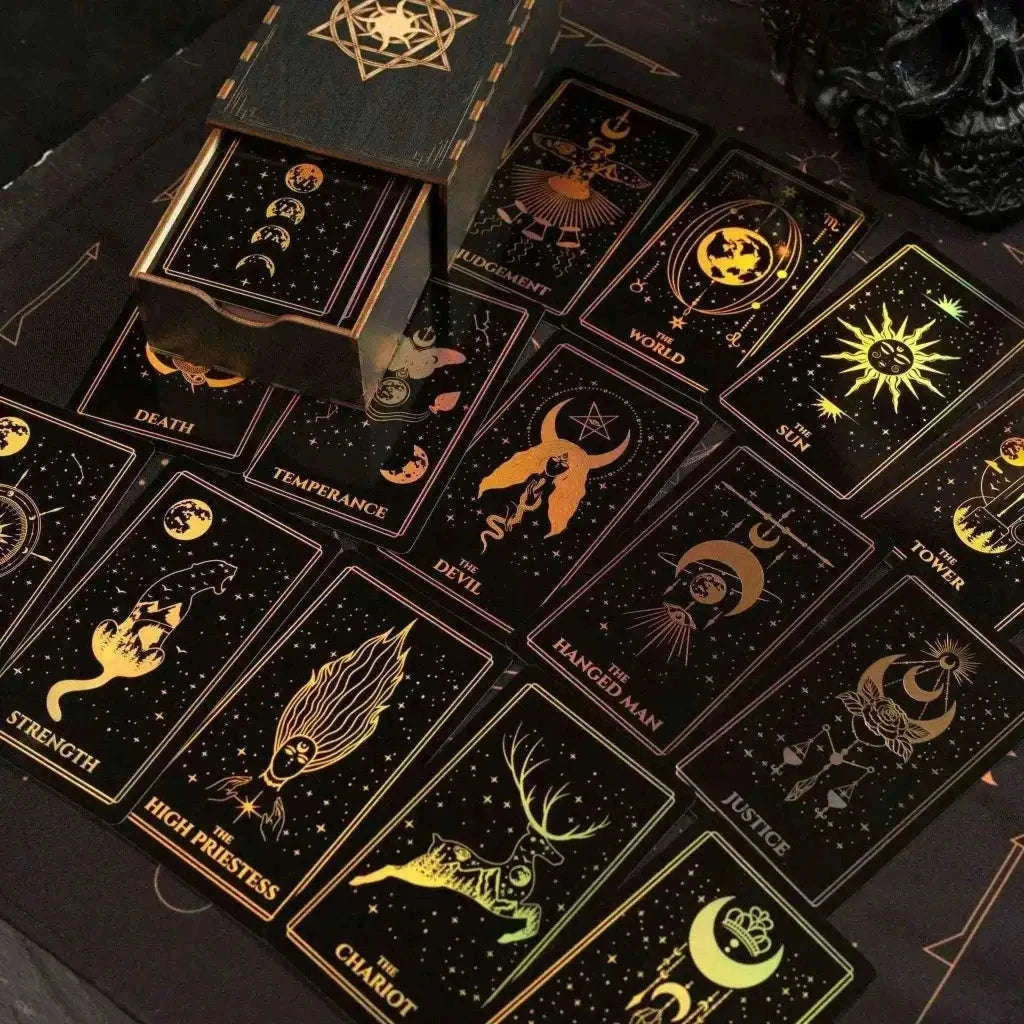 Moonlight Tarot Cards Gold Rainbow Foil Adults