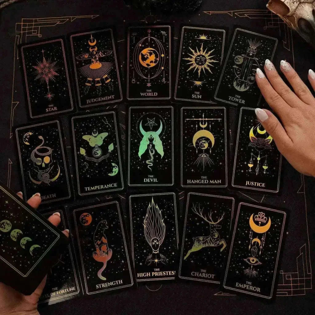 Moonlight Tarot Cards Gold Rainbow Foil Adults
