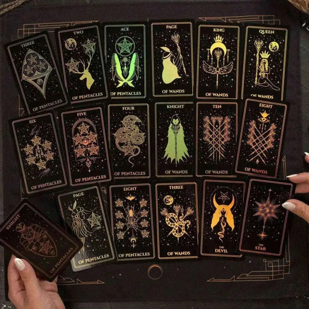 Moonlight Tarot Cards Gold Rainbow Foil Adults