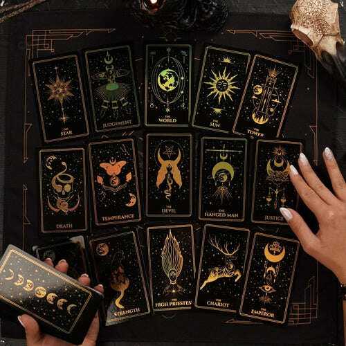 Moonlight Tarot Cards Gold Rainbow Foil Cards Adults