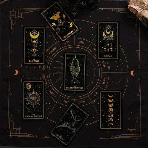 Moonlight Tarot Cards Gold Rainbow Foil Cards&Cloth Adults