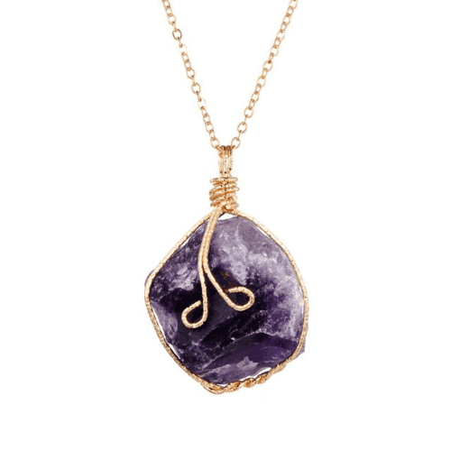 Natural Gemstone Chakra Necklace - Energy Healing Crystal Pendant Amethyst Tech Accessories