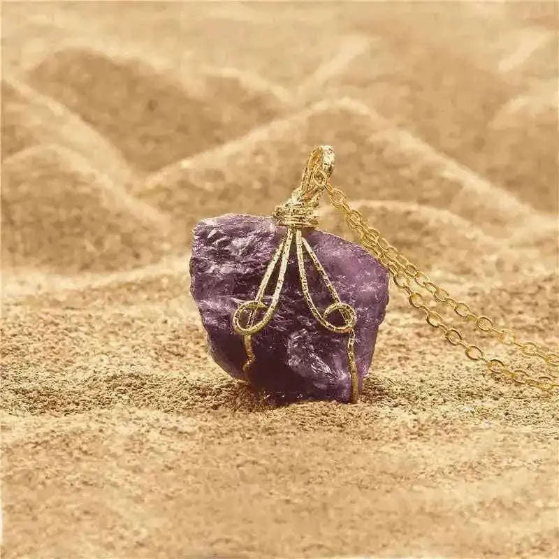 Natural Gemstone Chakra Necklace - Energy Healing Crystal Pendant Tech Accessories