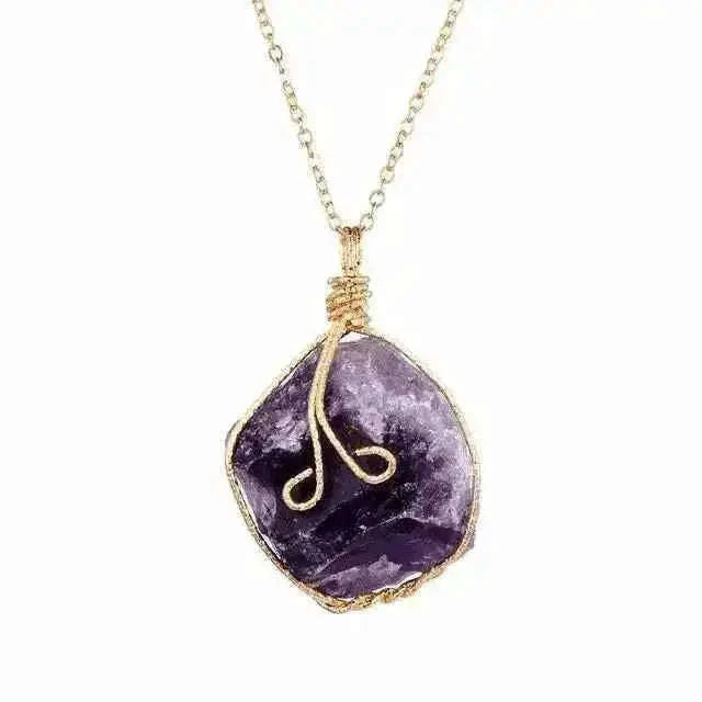 Natural Gemstone Chakra Necklace - Energy Healing Crystal Pendant Tech Accessories
